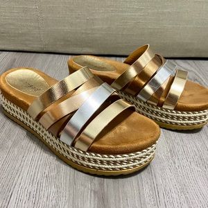 Strappy Platform Espadrille Slides